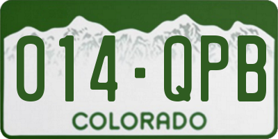 CO license plate 014QPB