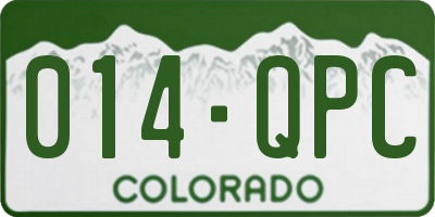CO license plate 014QPC