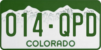 CO license plate 014QPD