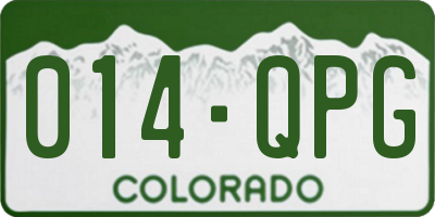 CO license plate 014QPG