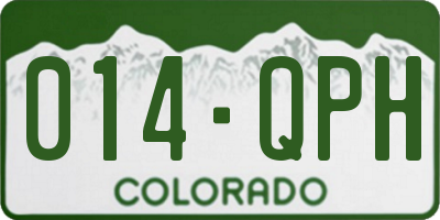 CO license plate 014QPH