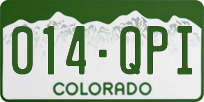 CO license plate 014QPI