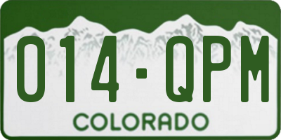 CO license plate 014QPM