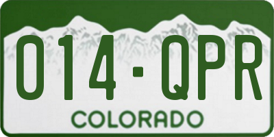 CO license plate 014QPR