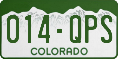 CO license plate 014QPS