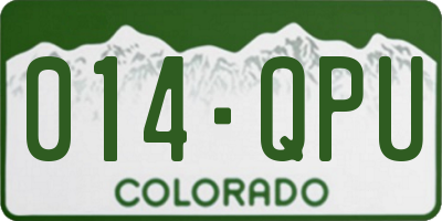 CO license plate 014QPU