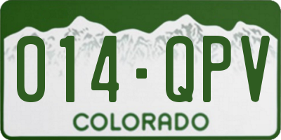 CO license plate 014QPV
