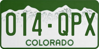 CO license plate 014QPX