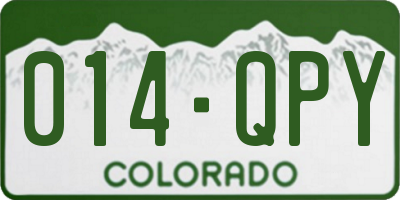 CO license plate 014QPY