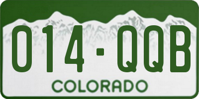 CO license plate 014QQB