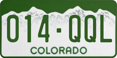CO license plate 014QQL