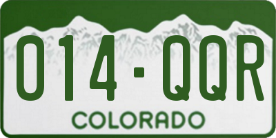 CO license plate 014QQR