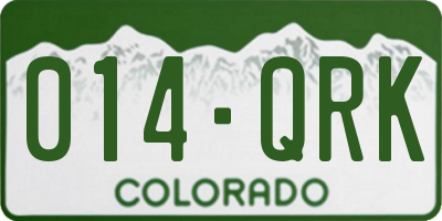 CO license plate 014QRK