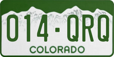 CO license plate 014QRQ