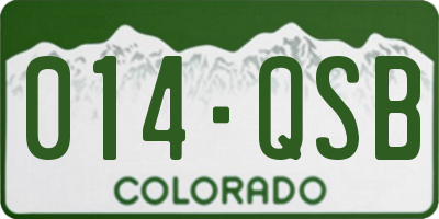 CO license plate 014QSB