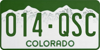 CO license plate 014QSC