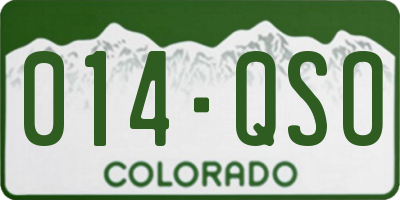 CO license plate 014QSO