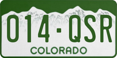 CO license plate 014QSR