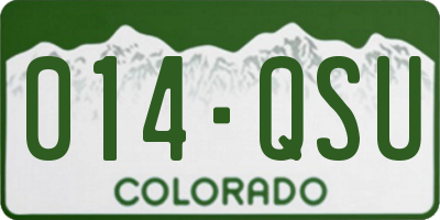 CO license plate 014QSU