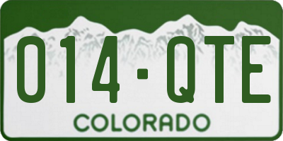 CO license plate 014QTE