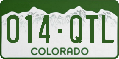 CO license plate 014QTL