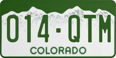 CO license plate 014QTM