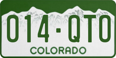 CO license plate 014QTO