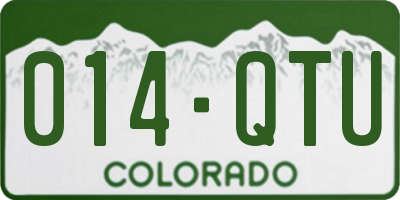 CO license plate 014QTU