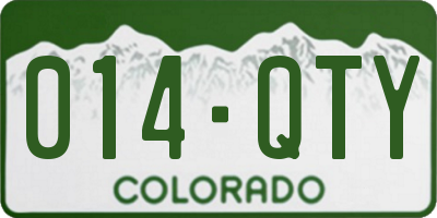 CO license plate 014QTY