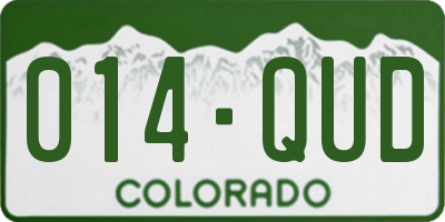 CO license plate 014QUD