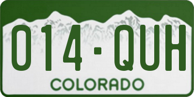 CO license plate 014QUH