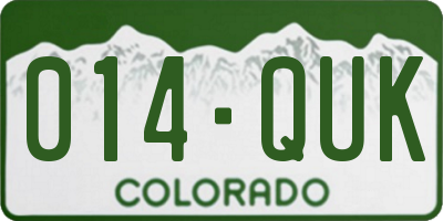 CO license plate 014QUK