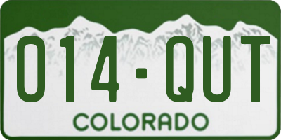 CO license plate 014QUT