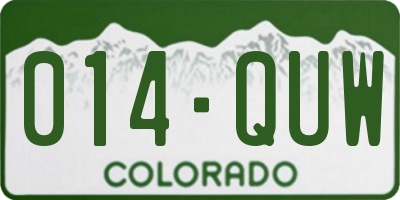 CO license plate 014QUW