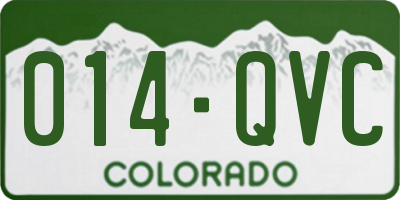 CO license plate 014QVC