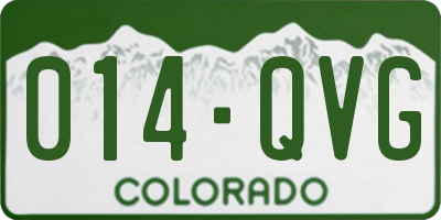 CO license plate 014QVG