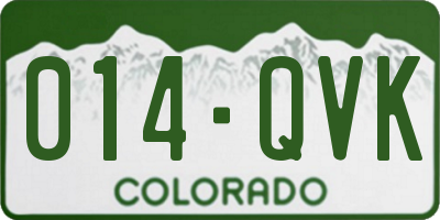 CO license plate 014QVK