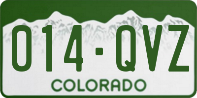 CO license plate 014QVZ