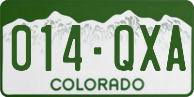 CO license plate 014QXA