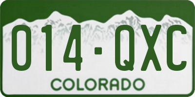 CO license plate 014QXC