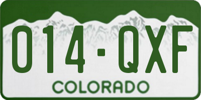 CO license plate 014QXF