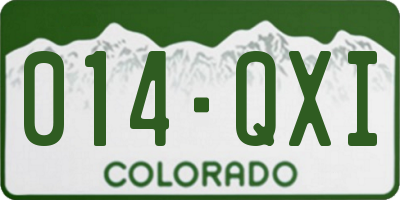 CO license plate 014QXI