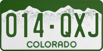 CO license plate 014QXJ