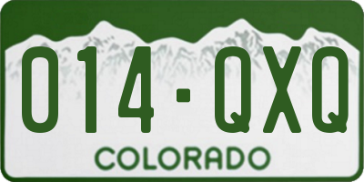 CO license plate 014QXQ