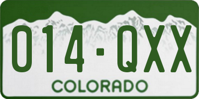 CO license plate 014QXX