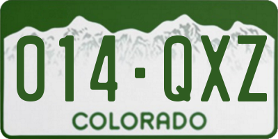 CO license plate 014QXZ
