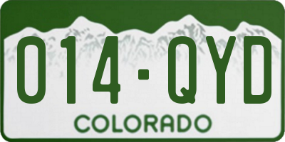 CO license plate 014QYD