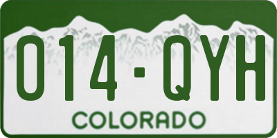 CO license plate 014QYH