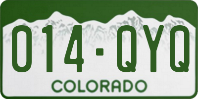 CO license plate 014QYQ