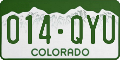 CO license plate 014QYU